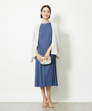 F6EJA04290 MICHEL KLEIN(小さいサイズ)(メゾン ドゥ サンク) ［小さいサイズ］ストレッチカットワンピース ブルー