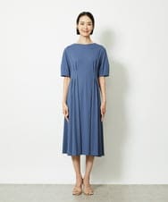 F6EJA04290 MICHEL KLEIN(小さいサイズ)(メゾン ドゥ サンク) ［小さいサイズ］ストレッチカットワンピース ブルー