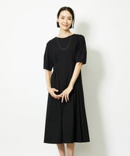 F6EJA04290 MICHEL KLEIN(小さいサイズ)(メゾン ドゥ サンク) ［小さいサイズ］ストレッチカットワンピース ブラック
