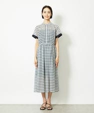 F6EJA10360 MICHEL KLEIN(小さいサイズ)(メゾン ドゥ サンク) ［小さいサイズ］ジオメトリック柄ワンピース グリーン