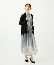 F6EJA10360 MICHEL KLEIN(小さいサイズ)(メゾン ドゥ サンク) ［小さいサイズ］ジオメトリック柄ワンピース グリーン