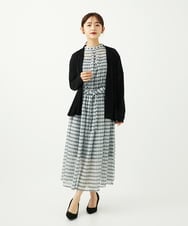F6EJA10360 MICHEL KLEIN(小さいサイズ)(メゾン ドゥ サンク) ［小さいサイズ］ジオメトリック柄ワンピース グリーン