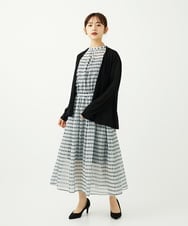 F6EJA10360 MICHEL KLEIN(小さいサイズ)(メゾン ドゥ サンク) ［小さいサイズ］ジオメトリック柄ワンピース グリーン