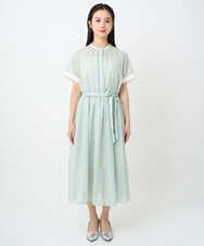 F6EJA10360 MICHEL KLEIN(小さいサイズ)(メゾン ドゥ サンク) ［小さいサイズ］ジオメトリック柄ワンピース グリーン