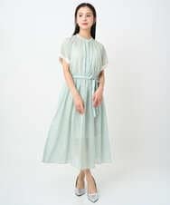 F6EJA10360 MICHEL KLEIN(小さいサイズ)(メゾン ドゥ サンク) ［小さいサイズ］ジオメトリック柄ワンピース グリーン