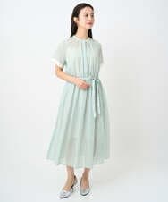 F6EJA10360 MICHEL KLEIN(小さいサイズ)(メゾン ドゥ サンク) ［小さいサイズ］ジオメトリック柄ワンピース グリーン