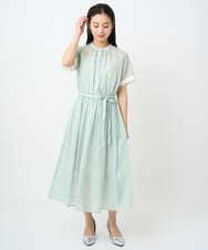 F6EJA10360 MICHEL KLEIN(小さいサイズ)(メゾン ドゥ サンク) ［小さいサイズ］ジオメトリック柄ワンピース グリーン