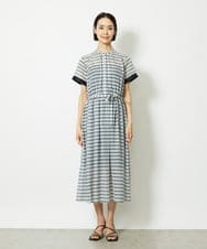 F6EJA10360 MICHEL KLEIN(小さいサイズ)(メゾン ドゥ サンク) ［小さいサイズ］ジオメトリック柄ワンピース グリーン