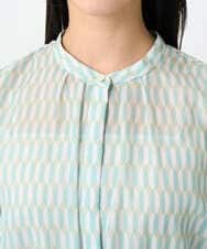 F6EJA10360 MICHEL KLEIN(小さいサイズ)(メゾン ドゥ サンク) ［小さいサイズ］ジオメトリック柄ワンピース グリーン