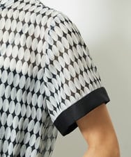 F6EJA10360 MICHEL KLEIN(小さいサイズ)(メゾン ドゥ サンク) ［小さいサイズ］ジオメトリック柄ワンピース グリーン
