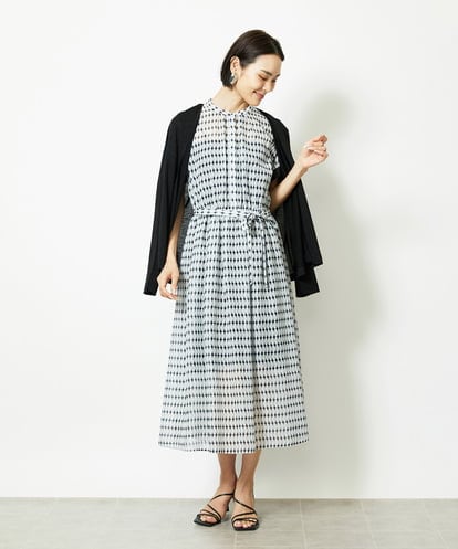 F6EJA10360 MICHEL KLEIN(小さいサイズ) ［小さいサイズ］ジオメトリック柄ワンピース