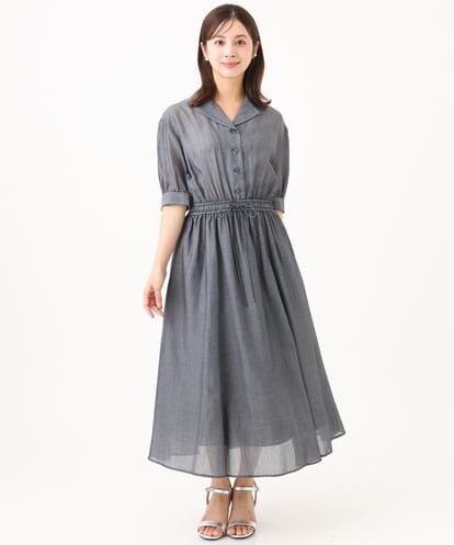 F6EJD02380 MICHEL KLEIN(小さいサイズ) 【小さいサイズ】デニムライクシャツワンピース