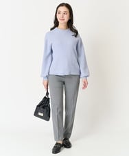 F6FAA02170 MICHEL KLEIN(小さいサイズ)(メゾン ドゥ サンク) [小さいサイズ]ミニケーブルボトルネックプルオーバー ライトブルー