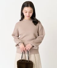 F6FAA02170 MICHEL KLEIN(小さいサイズ)(メゾン ドゥ サンク) [小さいサイズ]ミニケーブルボトルネックプルオーバー ライトブルー