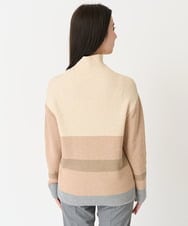 F6FAA03140 MICHEL KLEIN(小さいサイズ)(メゾン ドゥ サンク) [小さいサイズ]ボトルネックボーダーニット オレンジ系