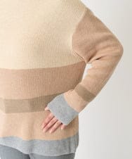 F6FAA03140 MICHEL KLEIN(小さいサイズ)(メゾン ドゥ サンク) [小さいサイズ]ボトルネックボーダーニット オレンジ系