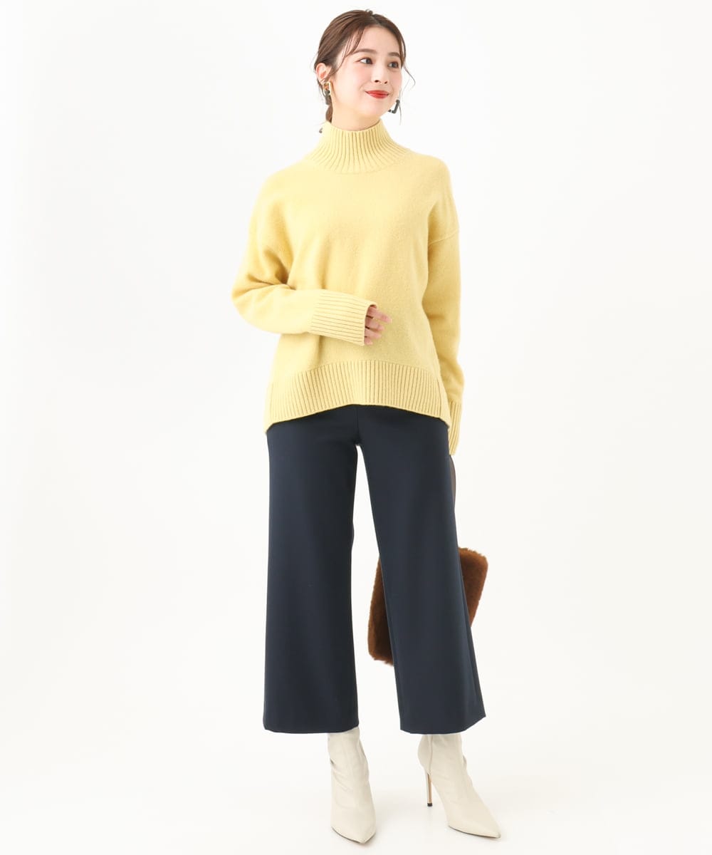 F6FAA35230 MICHEL KLEIN(小さいサイズ)(メゾン ドゥ サンク) [小さいサイズ]ラムウールハイネックニット イエロー