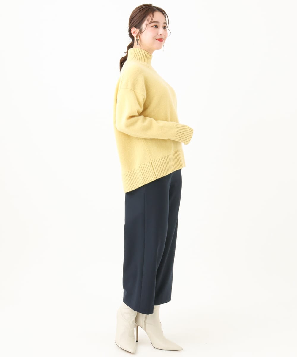 F6FAA35230 MICHEL KLEIN(小さいサイズ)(メゾン ドゥ サンク) [小さいサイズ]ラムウールハイネックニット イエロー