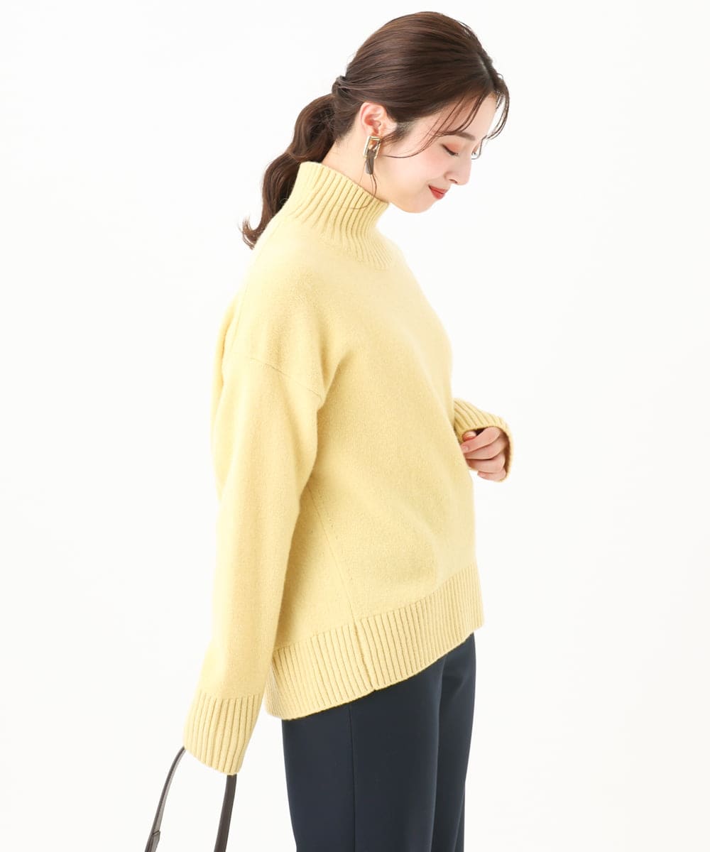 F6FAA35230 MICHEL KLEIN(小さいサイズ)(メゾン ドゥ サンク) [小さいサイズ]ラムウールハイネックニット イエロー