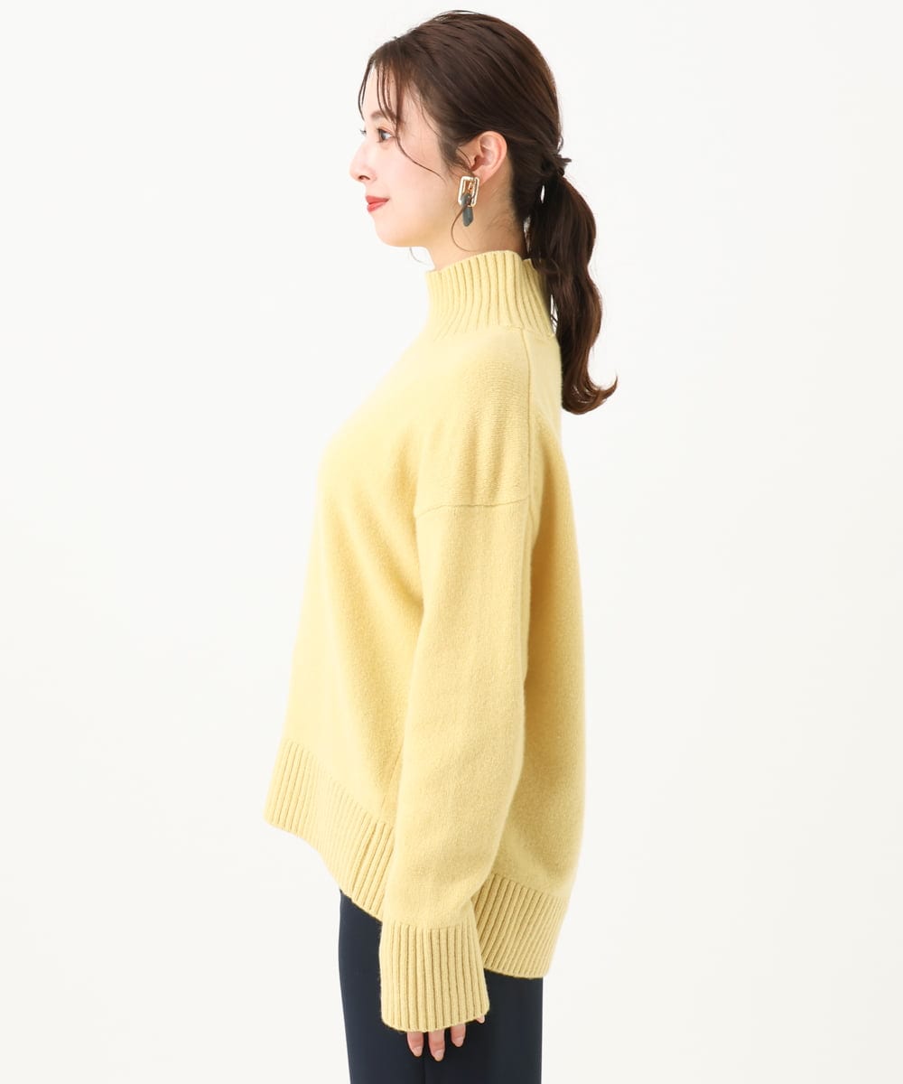F6FAA35230 MICHEL KLEIN(小さいサイズ)(メゾン ドゥ サンク) [小さいサイズ]ラムウールハイネックニット イエロー