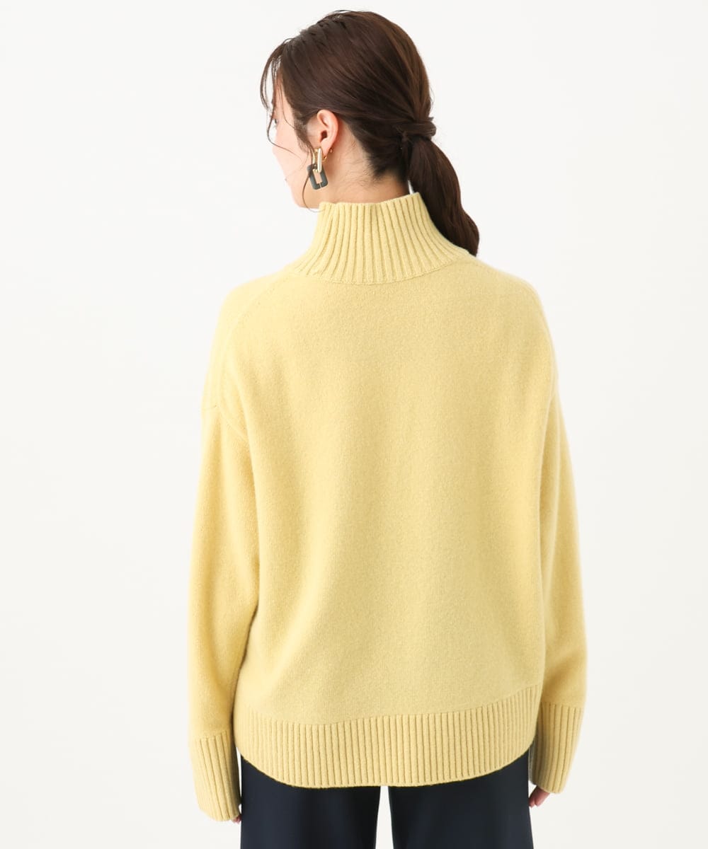 F6FAA35230 MICHEL KLEIN(小さいサイズ)(メゾン ドゥ サンク) [小さいサイズ]ラムウールハイネックニット イエロー