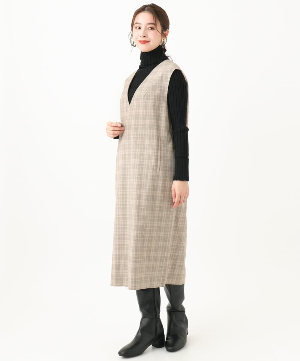 F6FAA45230 MICHEL KLEIN(小さいサイズ)(メゾン ドゥ サンク) [小さいサイズ]ホールガーメント(R)ワイドリブハイネックニット ライトイエロー