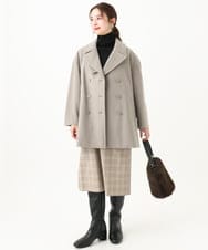 F6FAA45230 MICHEL KLEIN(小さいサイズ)(メゾン ドゥ サンク) [小さいサイズ]ホールガーメント(R)ワイドリブハイネックニット ライトイエロー