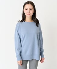 F6FAA49210 MICHEL KLEIN(小さいサイズ)(メゾン ドゥ サンク) [小さいサイズ]ホールガーメント(R)サイドスリットデザインニット(定番素材) イエロー