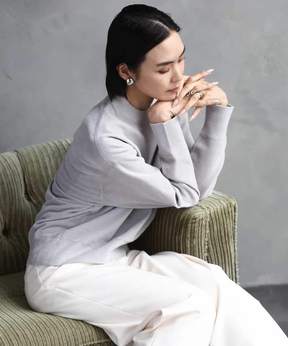 F6FAD11200 MICHEL KLEIN(小さいサイズ)(メゾン ドゥ サンク) [小さいサイズ]モールプルオーバー ライトグレー