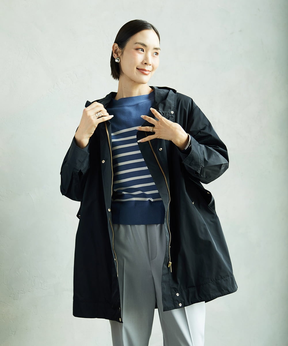 F6FAD15190 MICHEL KLEIN(小さいサイズ)(メゾン ドゥ サンク) [小さいサイズ]ホールガーメント(R)ボトルネックニット ライトブルー