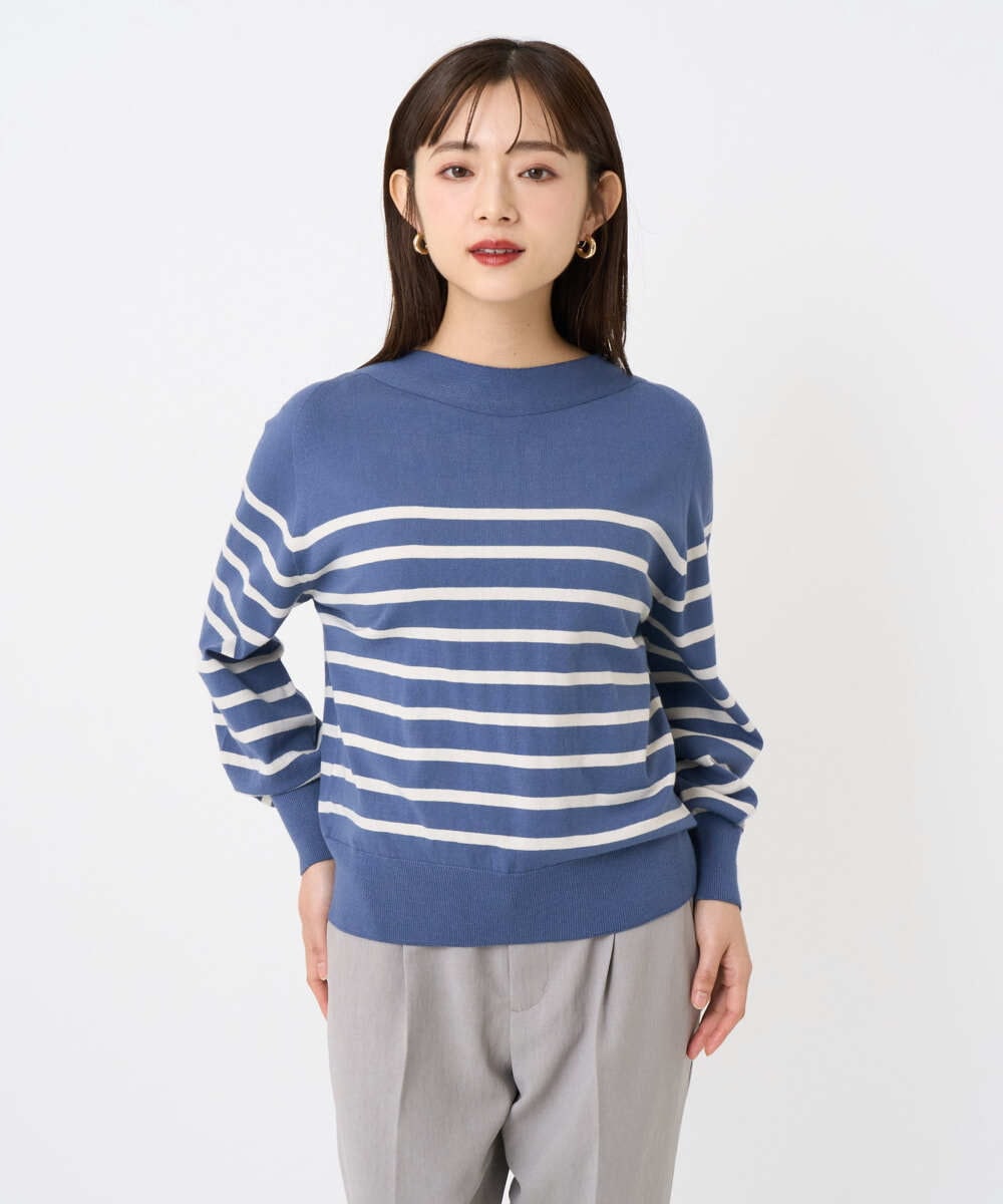 F6FAD15190 MICHEL KLEIN(小さいサイズ)(メゾン ドゥ サンク) [小さいサイズ]ホールガーメント(R)ボトルネックニット ライトブルー