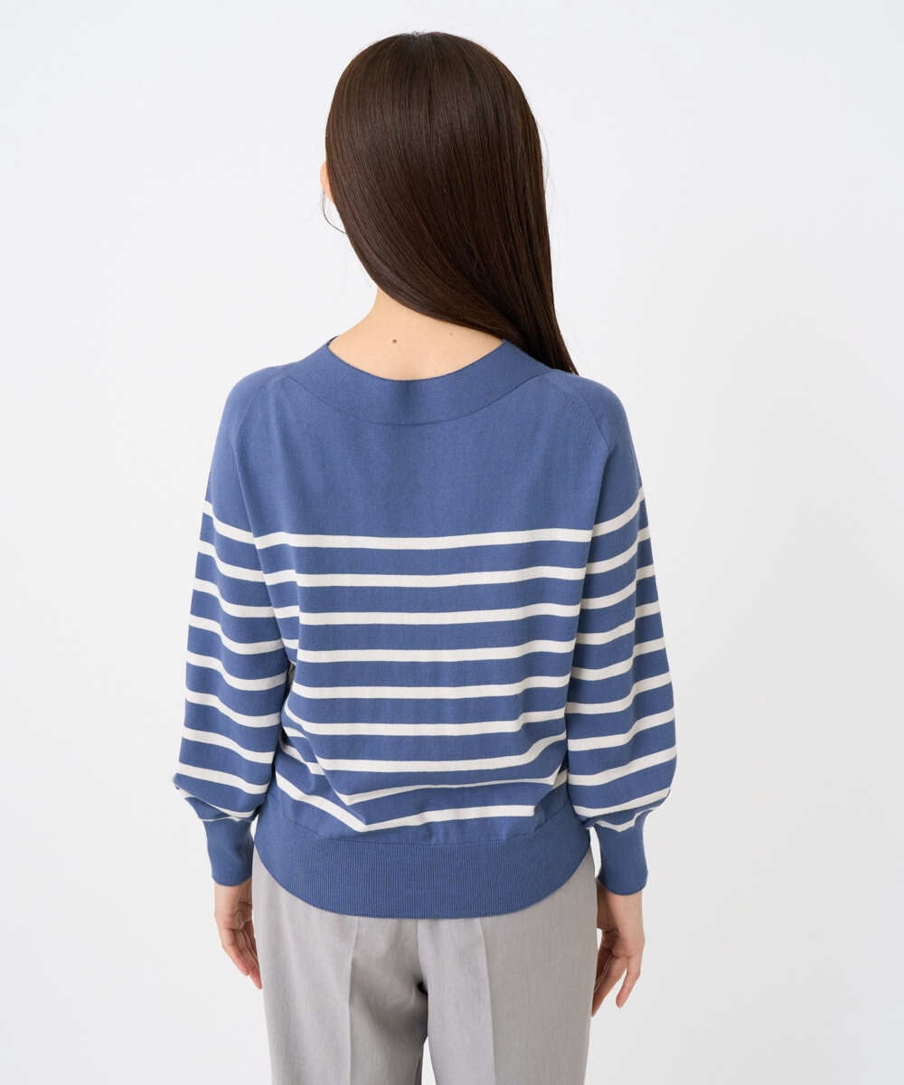 F6FAD15190 MICHEL KLEIN(小さいサイズ)(メゾン ドゥ サンク) [小さいサイズ]ホールガーメント(R)ボトルネックニット ライトブルー