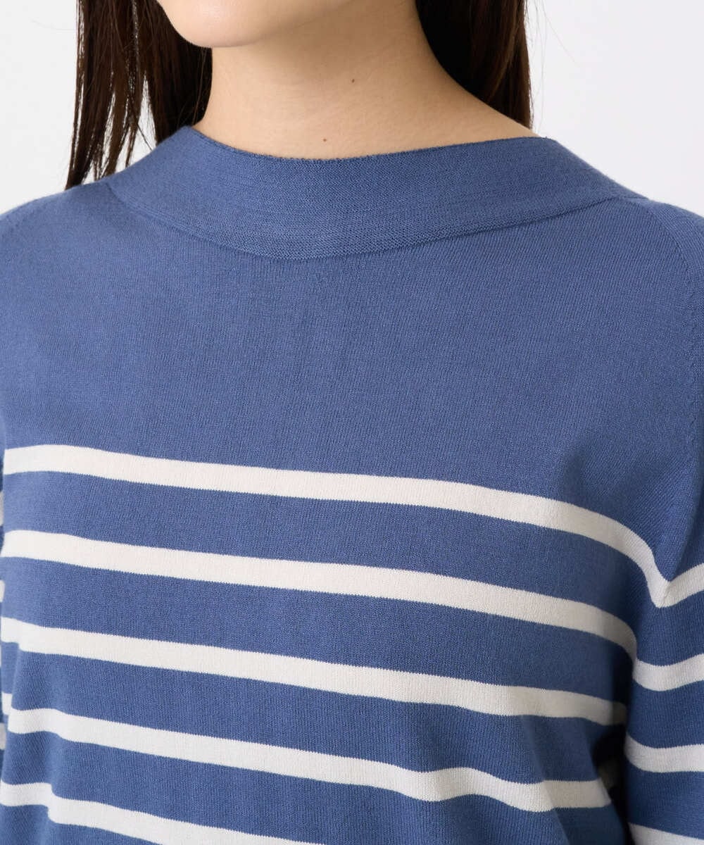 F6FAD15190 MICHEL KLEIN(小さいサイズ)(メゾン ドゥ サンク) [小さいサイズ]ホールガーメント(R)ボトルネックニット ライトブルー