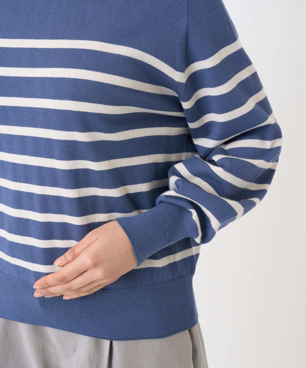 F6FAD15190 MICHEL KLEIN(小さいサイズ)(メゾン ドゥ サンク) [小さいサイズ]ホールガーメント(R)ボトルネックニット ライトブルー