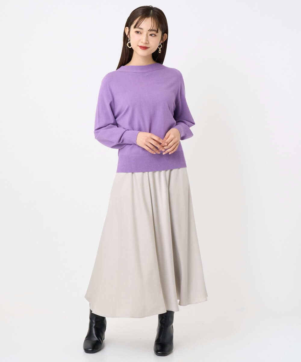 F6FAD15190 MICHEL KLEIN(小さいサイズ)(メゾン ドゥ サンク) [小さいサイズ]ホールガーメント(R)ボトルネックニット ライトブルー