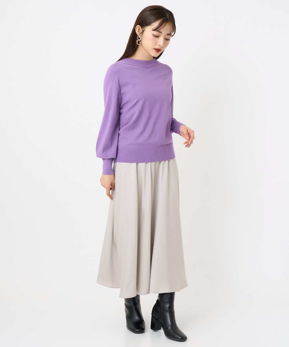 F6FAD15190 MICHEL KLEIN(小さいサイズ)(メゾン ドゥ サンク) [小さいサイズ]ホールガーメント(R)ボトルネックニット ライトブルー