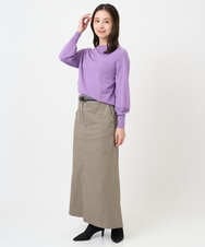 F6FAD15190 MICHEL KLEIN(小さいサイズ)(メゾン ドゥ サンク) [小さいサイズ]ホールガーメント(R)ボトルネックニット ライトブルー