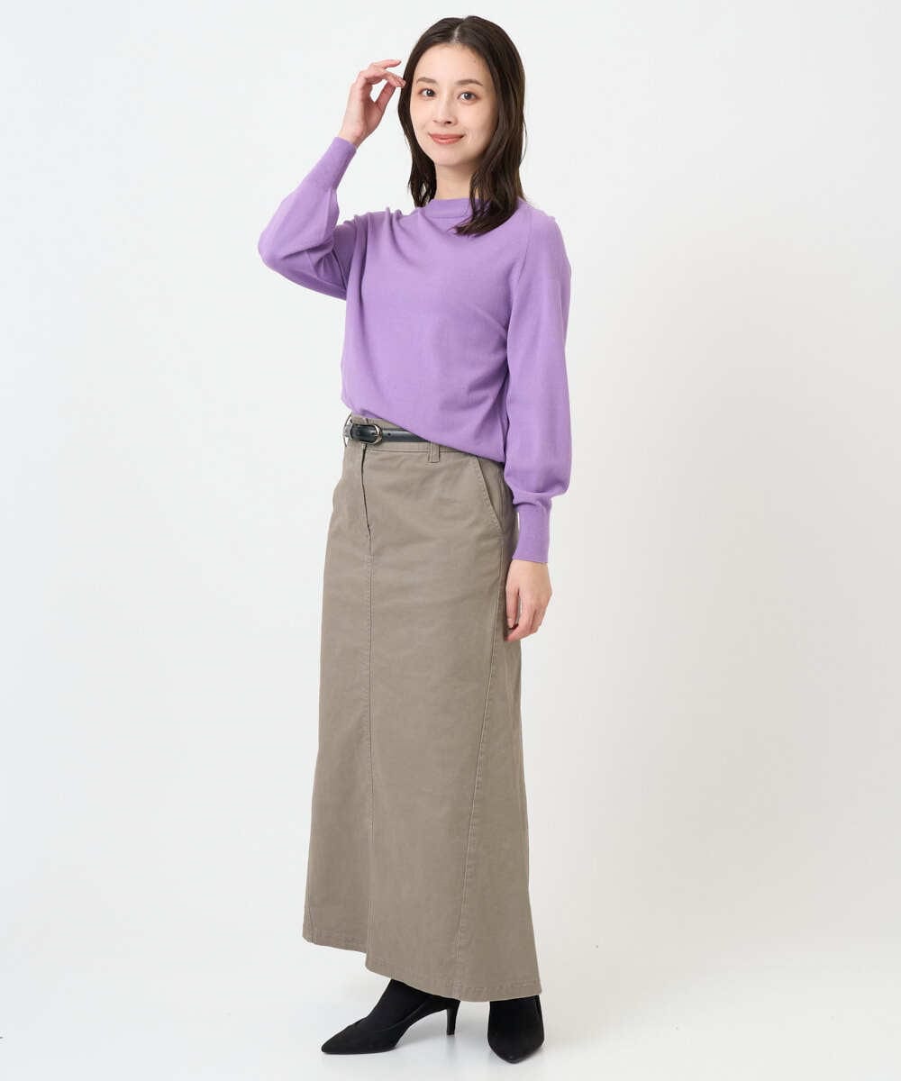 F6FAD15190 MICHEL KLEIN(小さいサイズ)(メゾン ドゥ サンク) [小さいサイズ]ホールガーメント(R)ボトルネックニット ライトブルー