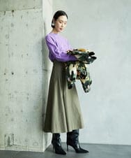 F6FAD15190 MICHEL KLEIN(小さいサイズ)(メゾン ドゥ サンク) [小さいサイズ]ホールガーメント(R)ボトルネックニット ライトブルー