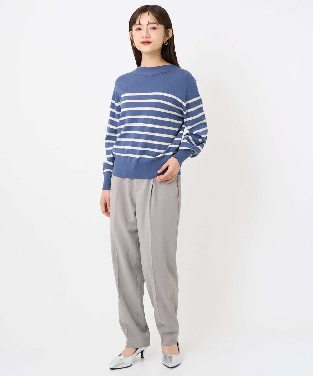 F6FAD15190 MICHEL KLEIN(小さいサイズ)(メゾン ドゥ サンク) [小さいサイズ]ホールガーメント(R)ボトルネックニット ライトブルー