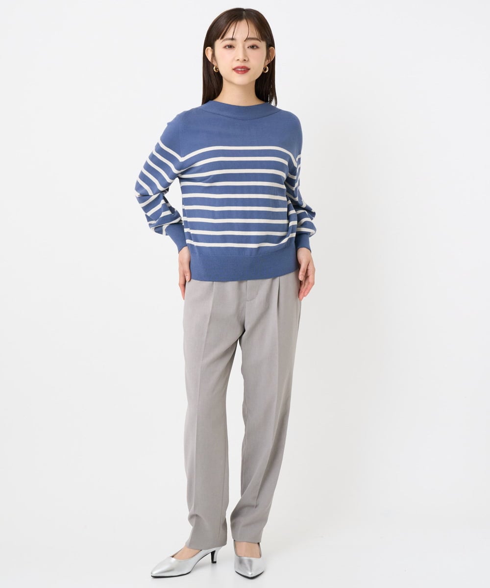 F6FAD15190 MICHEL KLEIN(小さいサイズ)(メゾン ドゥ サンク) [小さいサイズ]ホールガーメント(R)ボトルネックニット ライトブルー