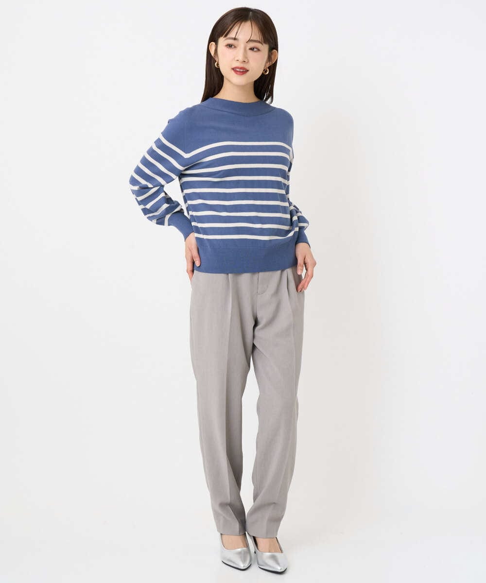 F6FAD15190 MICHEL KLEIN(小さいサイズ)(メゾン ドゥ サンク) [小さいサイズ]ホールガーメント(R)ボトルネックニット ライトブルー