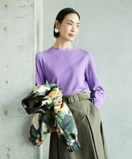 F6FAD15190 MICHEL KLEIN(小さいサイズ)(メゾン ドゥ サンク) [小さいサイズ]ホールガーメント(R)ボトルネックニット ライトブルー