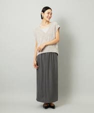 F6FAD16190 MICHEL KLEIN(小さいサイズ)(メゾン ドゥ サンク) [小さいサイズ]フェザータッチVネックベスト ブラウン