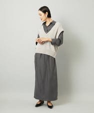 F6FAD16190 MICHEL KLEIN(小さいサイズ)(メゾン ドゥ サンク) [小さいサイズ]フェザータッチVネックベスト ブラウン
