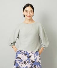 F6FAD18220 MICHEL KLEIN(小さいサイズ)(メゾン ドゥ サンク) [小さいサイズ]ホールガーメント(R)ラメニット ライトグレー