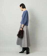 F6FAD18220 MICHEL KLEIN(小さいサイズ)(メゾン ドゥ サンク) [小さいサイズ]ホールガーメント(R)ラメニット ライトグレー