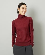 F6FAD20230 MICHEL KLEIN(小さいサイズ)(メゾン ドゥ サンク) [小さいサイズ]シアーケーブルハイネックニット ボルドー