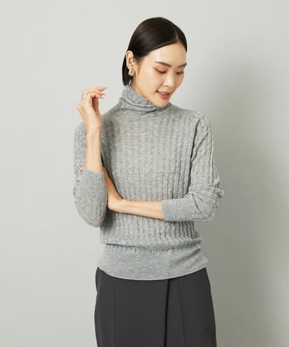 F6FAD20230 MICHEL KLEIN(小さいサイズ) [小さいサイズ]シアーケーブルハイネックニット