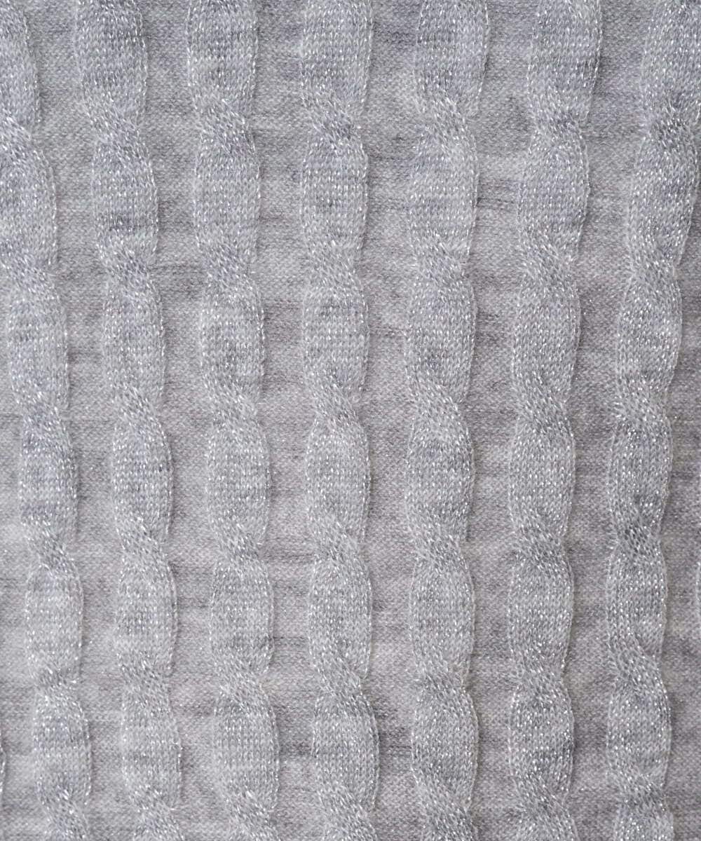 F6FAD20230 MICHEL KLEIN(小さいサイズ)(メゾン ドゥ サンク) [小さいサイズ]シアーケーブルハイネックニット ライトグレー